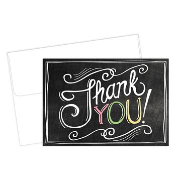 Great Papers! Chalkboard Thank You Note Cards with Envelopes, 4.875 x 3.375", 24 Count (2015002)