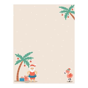 Great Papers! Tropical Santa Holiday Letterhead , 8.5" x 11", 80 count (2020109)