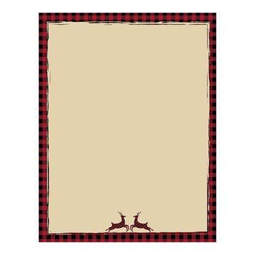 Great Papers! Buffalo Plaid Reindeer Letterhead, 8.5" x 11", 25 Count (2019098)