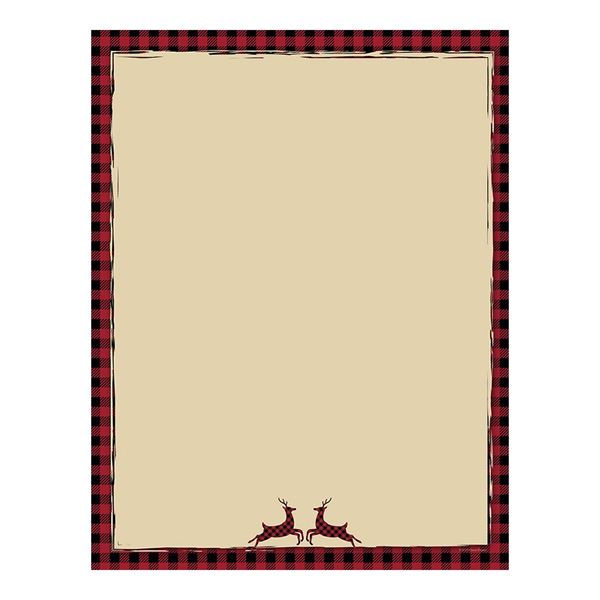 Great Papers! Buffalo Plaid Reindeer Letterhead, 8.5" x 11", 25 Count (2019098)