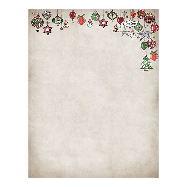 Great Papers! Vintage Ornaments Holiday Letterhead, 8.5" x 11", 80 sheets (2018023)