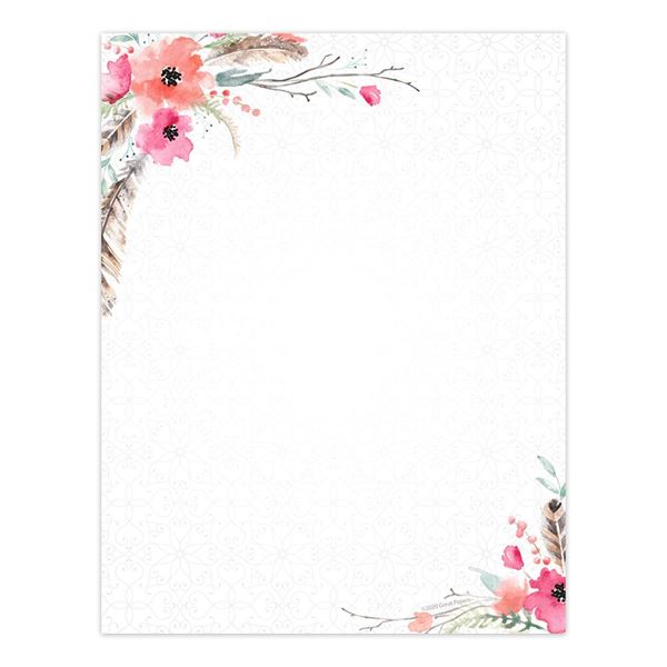 Great Papers! Boho Floral Letterhead , 8.5" x 11", 80 count (2020103)