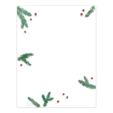 Great Papers! Pine & Berries Hand Illustrated Holiday Letterhead , 8.5" x 11", 80 count (2020129)