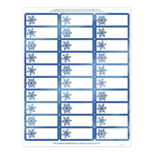 Great Papers! Blue Foil Snowflake 30-Up Address Label, 8.5" x 11", 4 sheets/120 each 1" x 2.625 labels (2018029)