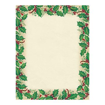 Great Papers! Dancing Holly Holiday Letterhead, 8.5" x 11", 80 count (2011356)