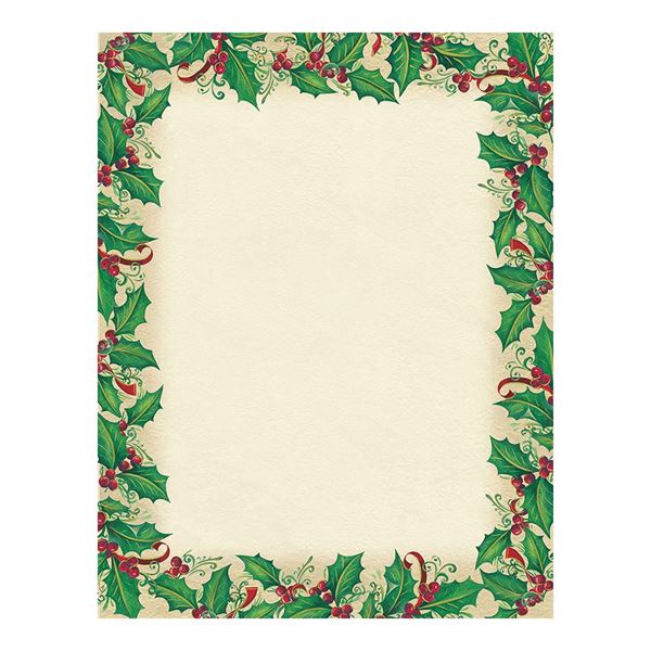 Great Papers! Dancing Holly Holiday Letterhead, 8.5" x 11", 80 count (2011356)