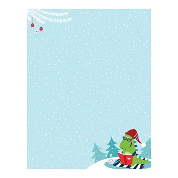 Great Papers! Holiday Stationery Letterhead, Christmas Dino Reading, 8.5" x 11", 50 sheets (2022013)