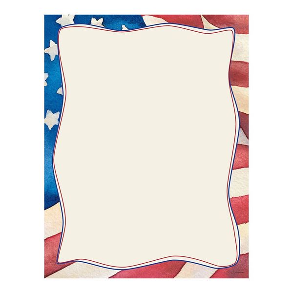 Great Papers! Patriotic Letterhead, for Parties, Birthdays and Invitations, Printer Friendly 8.5” x 11” (2014235)