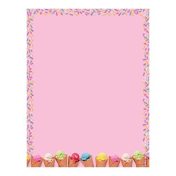 Great Papers! Ice Cream Scoops Letterhead, for Birthdays, Classrooms, Invitations and Parties, Printer Friendly 8.5” x 11”, 80 Count (2019072)