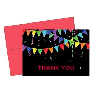 Great Papers!® Rainbow Penant Red Foil Thank You Note Card & Envelopes, 4.875" x 3.375", 50 count (2020030)