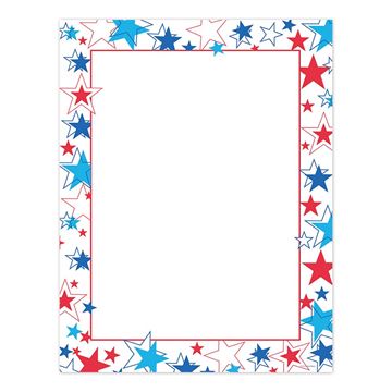 Great Papers! Red White & Blue Stars Letterhead, 80 Count, 8.5"x11" (2014246)