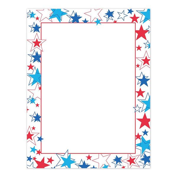 Great Papers! Red White & Blue Stars Letterhead, 80 Count, 8.5"x11" (2014246)