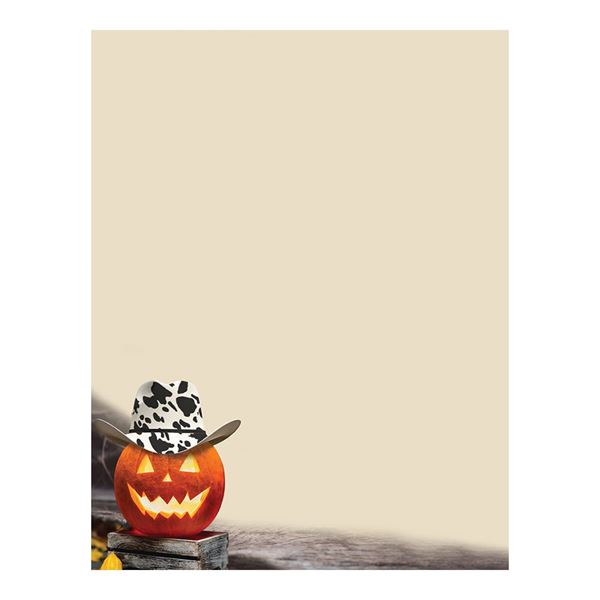 Great Papers! Cowboy Hat Pumpkin Letterhead, for Invitations, Announcements and Personal Messages, Printer Friendly 8.5" x 11", 50 Pack (2023034)