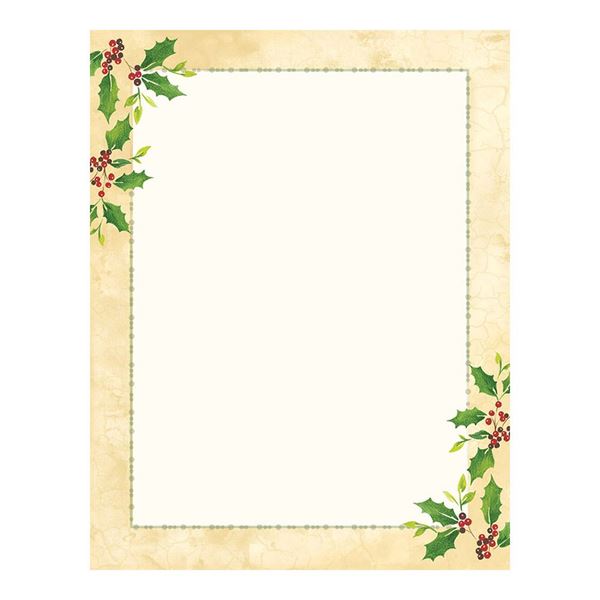 Great Papers! Falling Holly Letterhead, 25 count, 11" x 8.5" (20103016)