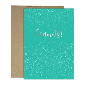 Great Papers! Sparkle Confetti with Silver Foil Congrats Card and Kraft Envelopes, 4.75’’ x 6.75’’(folded), 3 count (2020143)