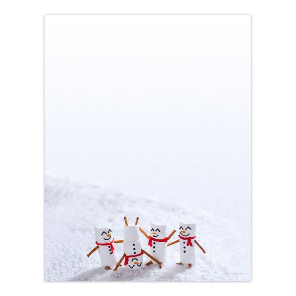 Great Papers! Marshmallow Snowmen Holiday Letterhead, 8.5" x 11", 80 count (2020104)