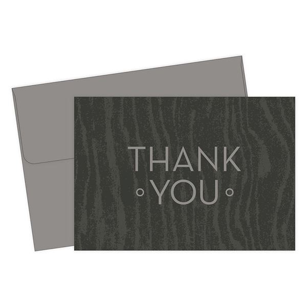 Great Papers! Grey Wood Grain Thank You Note Card and Envelope - 2013323