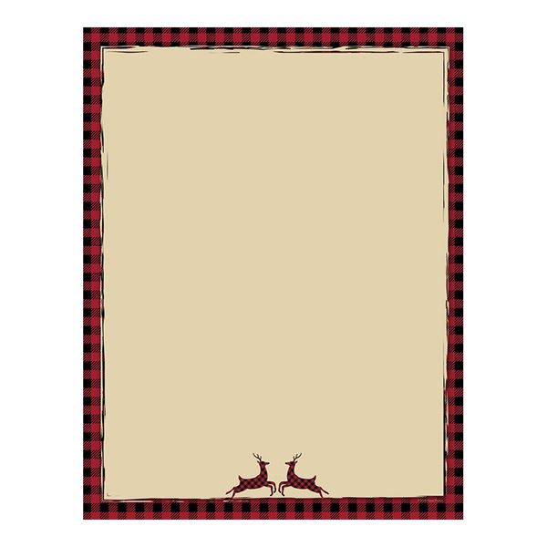 Great Papers! Buffalo Red Reindeer Holiday Letterhead, 8.5" x 11", 80 sheets (2018010)