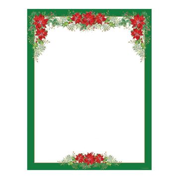 Great Papers! Holiday Stationery Letterhead, Poinsettia Valance, 8.5" x 11", 80 count  (2013243)