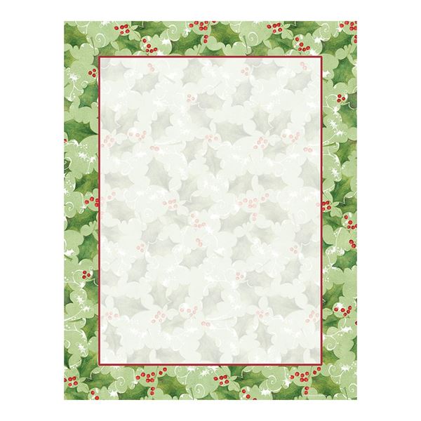 Great Papers!  Jolly Holly Holiday Letterhead Stationery, 8.5" x 11" sheet size, Printer Compatible, 80 count (2011610)