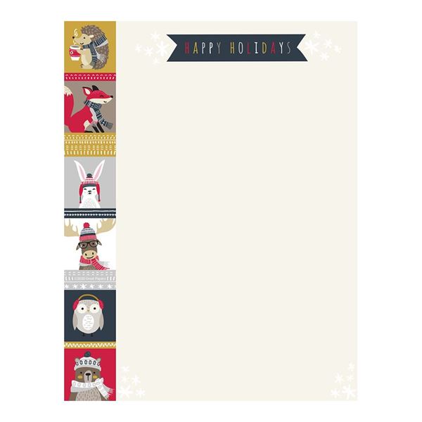 Great Papers! Woodland Animals Holiday Letterhead , 8.5" x 11", 80 count (2020106)