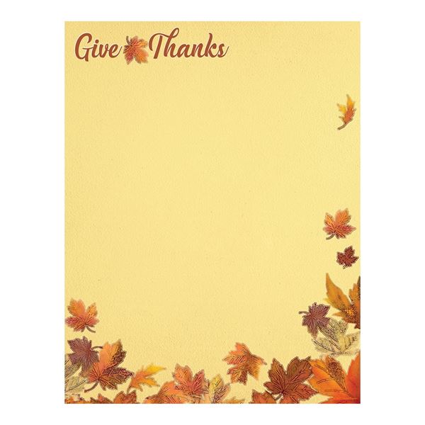 Great Papers! Fall Give Thanks  Holiday Stationery Letterhead, 8.5" x 11", 50 count (2021120)