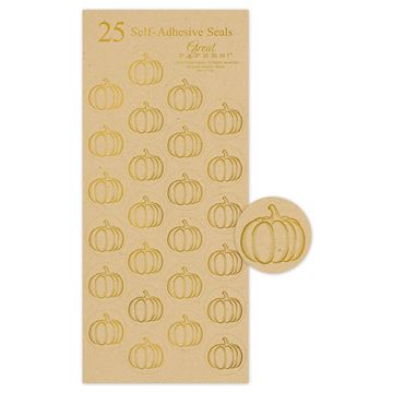 Great Papers! Fall Pumpkins Kraft Seals, 1" Diameter, 25 Count (2019096)