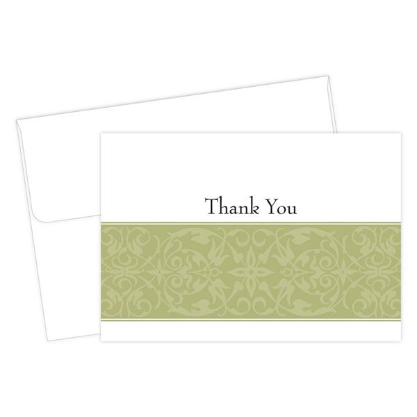 Great Papers! Sage Swirl Thank You Cards with Envelopes, 4.875" x 3.375", 50 Count (145352)