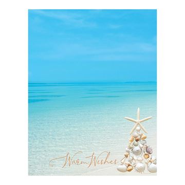 Great Papers! Holiday Stationery Letterhead, Sea Shell Christmas, 8.5" x 11", 50 sheets (2022014)