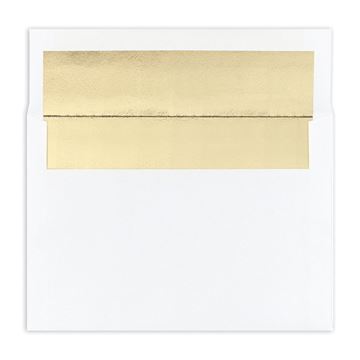 Great Papers! 7.25" x 5.25" A7 Gold Foil-Lined White Envelope, 25 count (9021066)