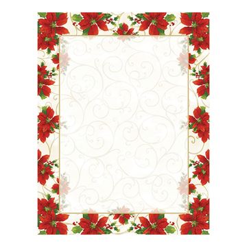 Great Papers! Poinsettia Swirl Letterhead, 25 count, 11" x 8.5" (20103011)