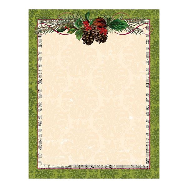 Great Papers! Pinecone Garland Holiday Letterhead, 8.5" x 11", 80 count (2014042)