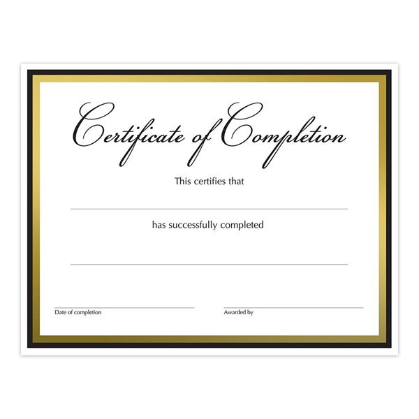 Great Papers! Black and Gold Foil Completion Award Certificate, 8.5" x 11", 15 count, Inkjet and Laser Printer Compatible (2020150)