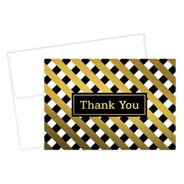 Great Papers! Lattice Gold Thank You Note Card and Envelope, 4.875" x 3.375", 50 count (2017057)