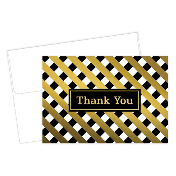 Great Papers! Lattice Gold Thank You Note Card and Envelope, 4.875" x 3.375", 50 count (2017057)