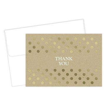 Great Papers! Kraft Foil Thank You Note Card and Envelope, 4.875" x 3.375" (folded), 50 Count, (2015070)