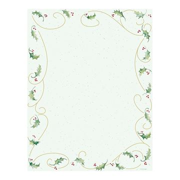 Great Papers! Holly Bunch Holiday Letterhead Stationery, 8.5" x 11", Printer Compatible, 80 Sheets (