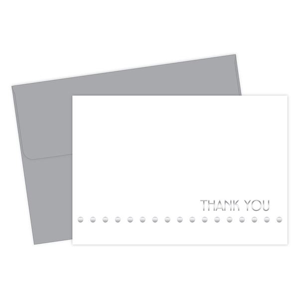 Great Papers! Silver Foil Lotsa Dots Thank You Cards, 4.875"x3.375", 24 Count (2013282)