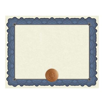 Great Papers! Cambridge Blue Border Certificates with Embossed Copper Foil Seal, 8.5" x 11", 10 count (2020005)