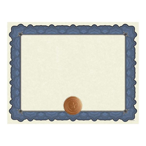 Great Papers! Cambridge Blue Border Certificates with Embossed Copper Foil Seal, 8.5" x 11", 10 count (2020005)