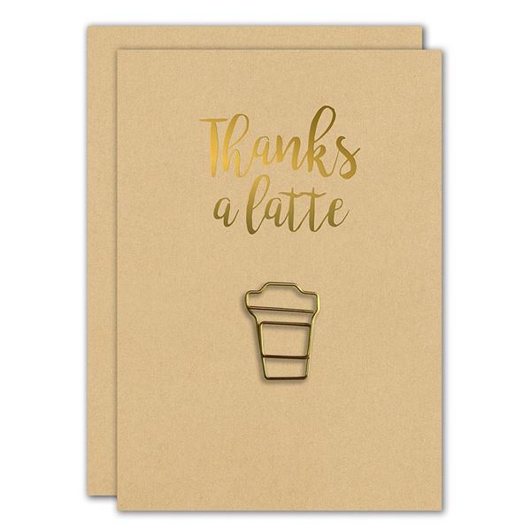 Great Papers!® Thanks A Latte Paper Clip Encouragement Greeting Card, 6.75" x 4.75", 3 count (2020007)