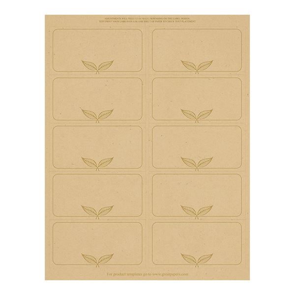 Great Papers! Kraft with Gold Gift Tag - Shipping Label, 8.5" x 11" Sheet/2" x 4" Label, 5 Sheets/50 Labels (2019113)