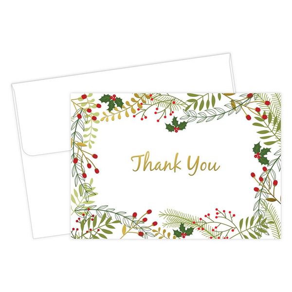 Great Papers! Merry Twigs And Holly Holiday Notecard, 4.875" x 3.375" (folded), 50 count (2020112)