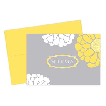 Great Papers! Sunny Flowers Thank You Note Card and Envelope - 4.875" x 3.375" (folded) - 2014017