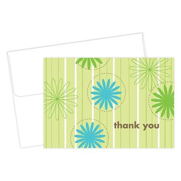 Great Papers! Daisy Stripes Thank You Note Cards with Envelopes, 4.875"x3.375", 24 Count (10675)