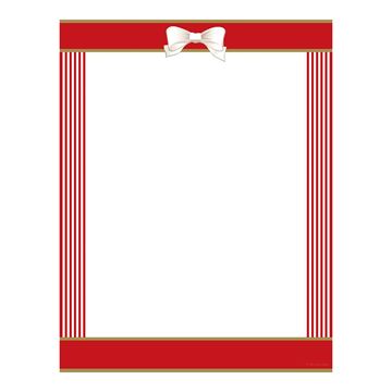 Great Papers! Red Ribbon Holiday Stationery Letterhead, 8.5" x 11", 50 count (2021113), Multicolor