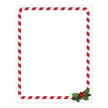 Great Papers! Candy Cane Holly Holiday Letterhead, 8.5" x 11", 80 sheets (2018020)