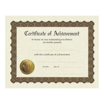 Great Papers! Certificate of Achievement, Pre-Printed, Gold Foil, Embossed, 8.5" x 11", 6 Count (930100)