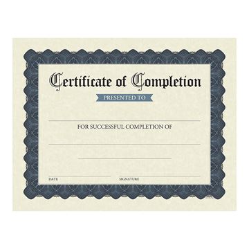 Great Papers! Stone Blue Completion Award Certificate, 8.5" x 11", 15 count, Inkjet and Laser Printer Compatible (2020149)