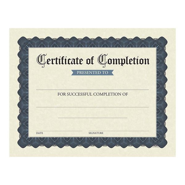 Great Papers! Stone Blue Completion Award Certificate, 8.5" x 11", 15 count, Inkjet and Laser Printer Compatible (2020149)